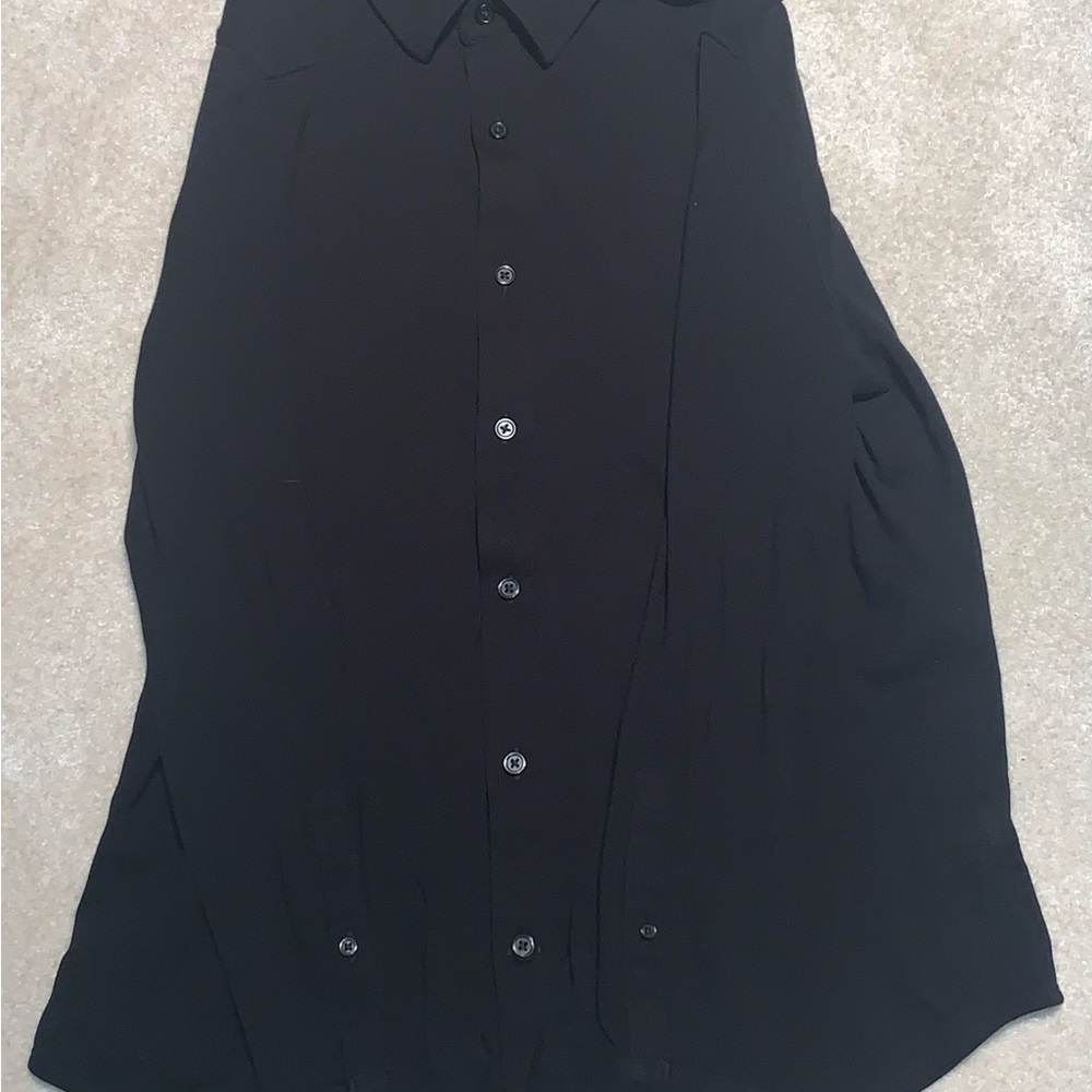 Express Men’s Long Sleeve Full Button Up Shirt Black Medium M 15-15 1/2